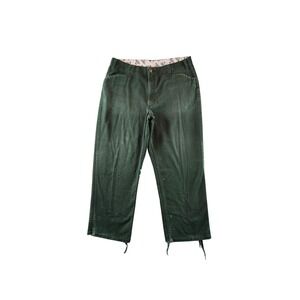 Ben Davis 625 Pants Mens 38 Green Vintage Cropped Distressed Paint Workwear